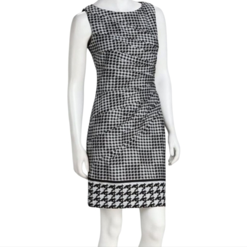 Jessica‎ Simpson White & Black Houndstooth Sheath Dress plus size 22 new!!!
